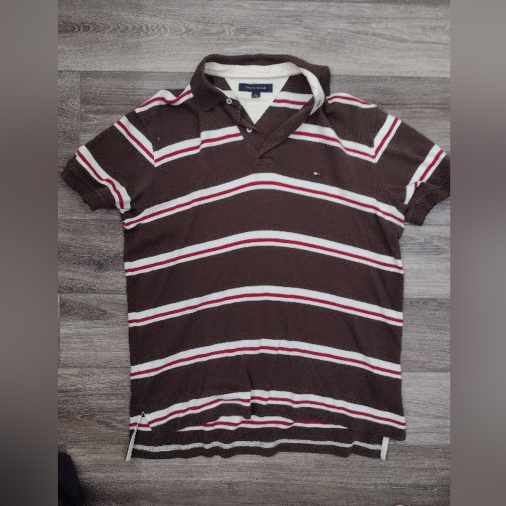 Tommy Hilfiger Men's Striped Polo Shirt in Size Medium